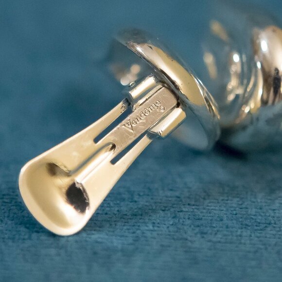 Vintage VENDOME Clip On Earrings Silver Tone - Picture 4 of 6